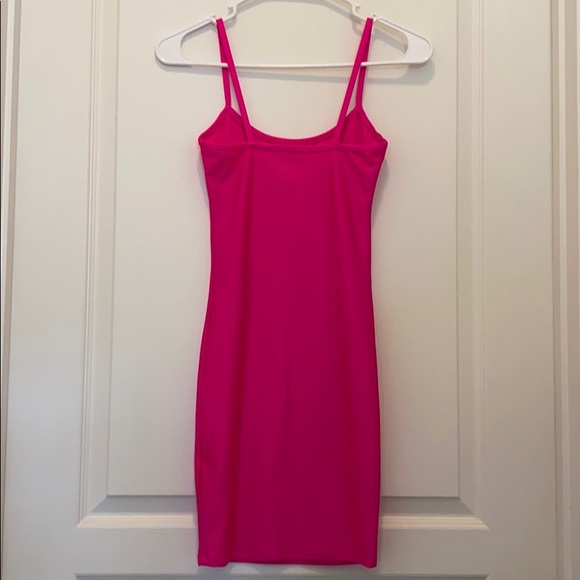 NWOT Hot Pink Bodycon Stretch Festival Mini Dress S - Picture 2 of 5